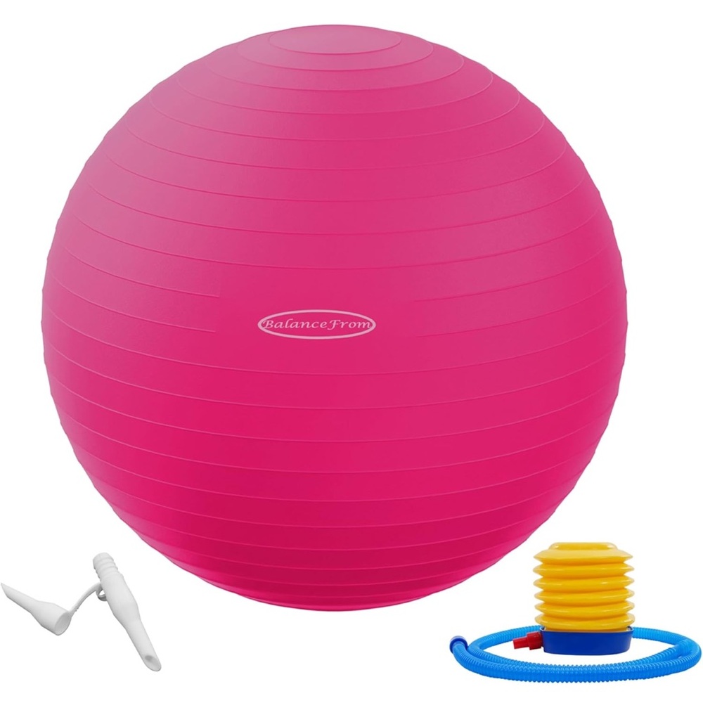 Pink Exercise Ball with Pump